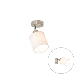 Produkt Moderní nástěnná lampa z oceli s nastavitelným bílým stínidlem - Hetta