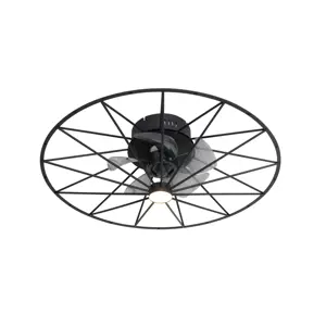 Produkt Černý stropní ventilátor vč. LED s dálkovým ovládáním - Yaran