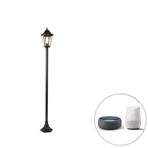 Chytrá stojací venkovní lampa černá 170 cm včetně WiFi ST64 - New Orleans