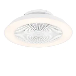 Chytrý stropní ventilátor bílý vč. LED s dálkovým ovládáním - Deniz