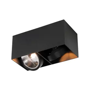 Designová bodová černá obdélníková AR111 2-light - Box