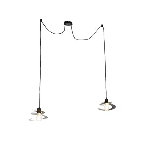 Designová závěsná lampa 2-světlo se spirálovým stínidlem 20 cm - Scroll