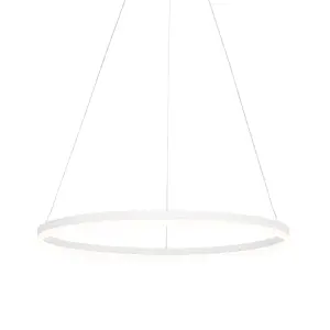 Designové závěsné svítidlo bílé 80 cm včetně LED 3 stupňové stmívatelné - Anello