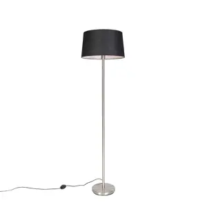 Moderní stojací lampa z oceli s černým odstínem 45 cm - Simplo