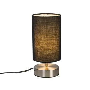 Moderní stolní lampa černá s ocelí - Milo 2