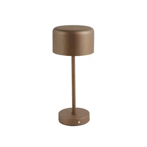 Moderní stolní lampa hnědá dobíjecí - Poppie