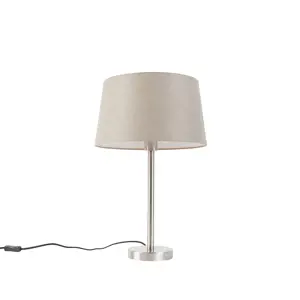 Moderní stolní lampa z oceli s tupým odstínem 35 cm - Simplo