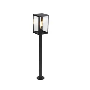 Moderní venkovní lampa černá se sklem 100,5 cm - Rotterdam