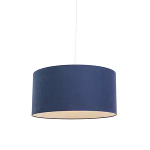 Moderní závěsná lampa bílá se staromodrým odstínem 50 cm - Combi 1