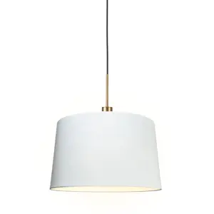 Moderní závěsná lampa bronzová s odstínem 45 cm bílá - Combi 1