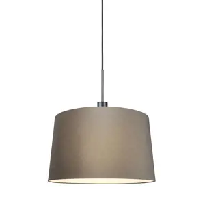 Moderní závěsná lampa černá s odstínem 45 cm taupe - Combi 1