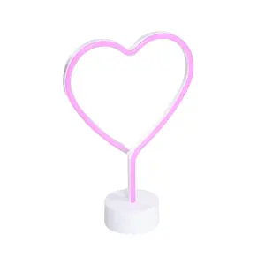 Neonová stolní lampa bílá vč. LED - Amore