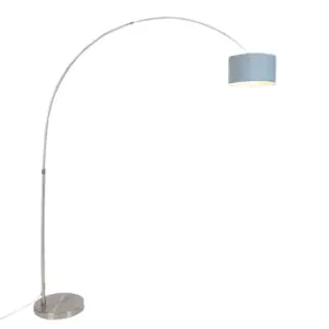 Oblouková lampa ocel se stínidlem 35/35/20 modrá nastavitelná - XXL