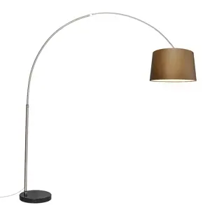 Oblouková lampa ocelová tkanina odstín hnědá 45 cm - XXL