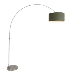 Oblouková lampa ocelové mechově zelené stínítko 50/50/25 - XXL