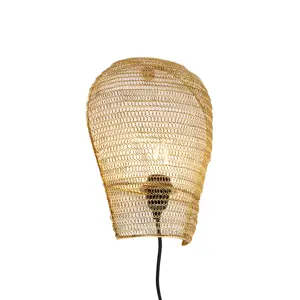 Orientální nástěnná lampa zlatá 35 cm - Nidum