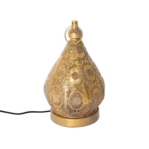 Produkt Orientální stolní lampa zlatá 19 cm - Mowgli