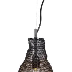 Orientální závěsná lampa černá - Nidum Rombo