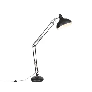 Průmyslová stojací lampa černá nastavitelná - Hobby