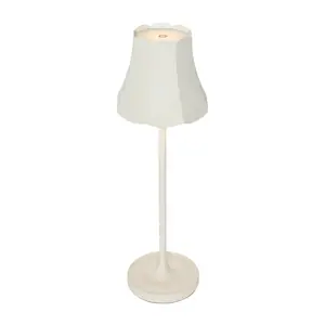 Retro stolní lampa dobíjecí IP44 slonová kost - Granny