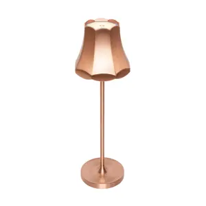 Retro stolní lampa měděná dobíjecí IP44 - Granny