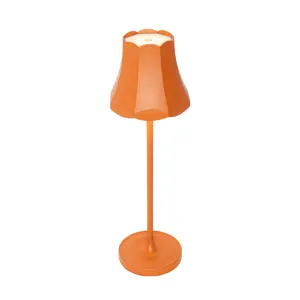 Retro stolní lampa oranžová dobíjecí IP44 - Granny