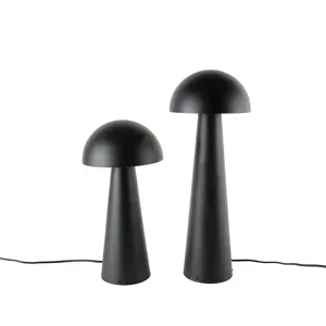 Sada 2 chytrých venkovních stojacích lamp černých 50 cm a 65 cm - Mushroom