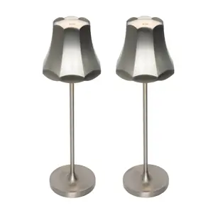 Sada 2 retro stolních lamp gunmetal dobíjecí IP44 - Granny