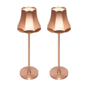 Sada 2 retro stolních lamp měděných dobíjecích IP44 - Granny