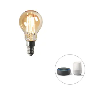 Smart E14 stmívatelná v Kelvinech LED lampa P45 goldline 4,9W 470 lm 1800-4000K