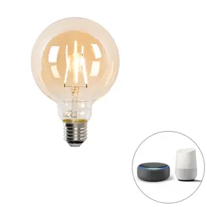 Smart E27 stmívatelná v Kelvinech LED žárovka G95 goldline 4,9W 470 lm 1800-4000K