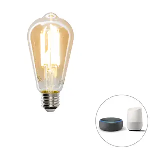 Smart E27 stmívatelná v Kelvinově LED lampě ST64 goldline 7W 700 lm 1800-4000K