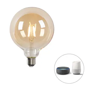 Smart E27 stmívatelná v Kelvinově LED žárovce G125 goldline 4,9W 470 lm 1800-4000K