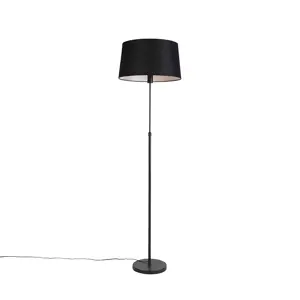 Stojací lampa černá s černým plátěným stínidlem nastavitelným 45cm - Parte