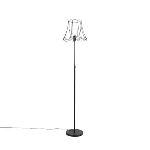 Stojací lampa černá s nastavitelným rámem Granny 35 cm - Parte