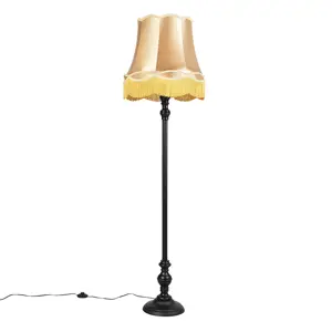 Stojací lampa černá s odstínem Granny gold - Classico