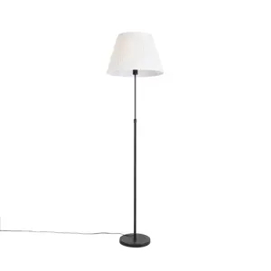 Stojací lampa černá se skládaným odstínem krémová 45 cm nastavitelná - Parte