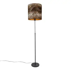 Stojací lampa černý odstín leopardí design 40 cm - Parte