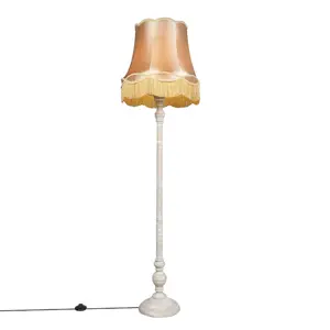 Stojací lampa šedá s odstínem Granny gold - Classico