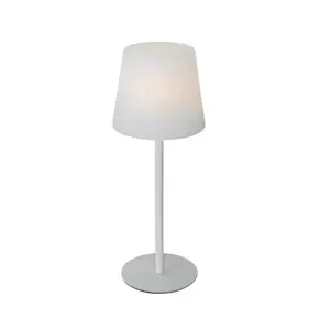 Stolní lampa bílá dobíjecí vč. LED a stmívače IP54 - Jude