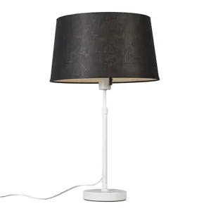 Produkt Stolní lampa bílá s černým odstínem 35 cm nastavitelná - Parte