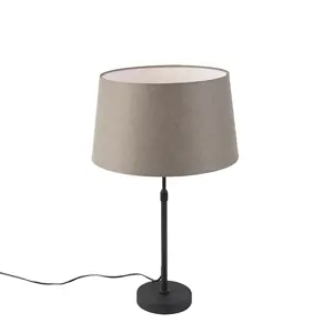 Produkt Stolní lampa černá s lněným stínidlem taupe nastavitelná 35 cm - Parte