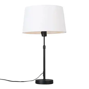 Stolní lampa černá s odstínem bílá 35 cm nastavitelná - Parte