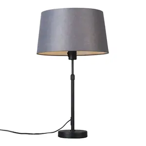 Stolní lampa černá s odstínem šedi 35 cm nastavitelná - Parte