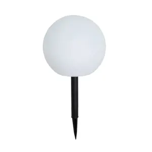 Venkovní lampa bílá 25 cm vč. LED IP44 solární RGBW - Ludger