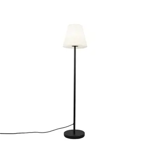 Venkovní stojací lampa černá s bílým odstínem 35 cm IP65 - Virginie