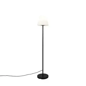 Venkovní stojací lampa černá s bílým odstínem IP65 25 cm - Virginia