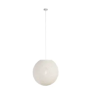 Venkovská závěsná lampa bílá 60 cm - Corda