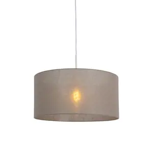 Venkovská závěsná lampa bílá s odstínem taupe 50 cm - Combi 1