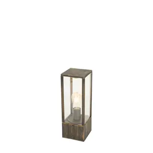 Vintage stojací venkovní lampa starožitná zlatá 40 cm IP44 - Charlois